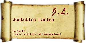 Jentetics Larina névjegykártya